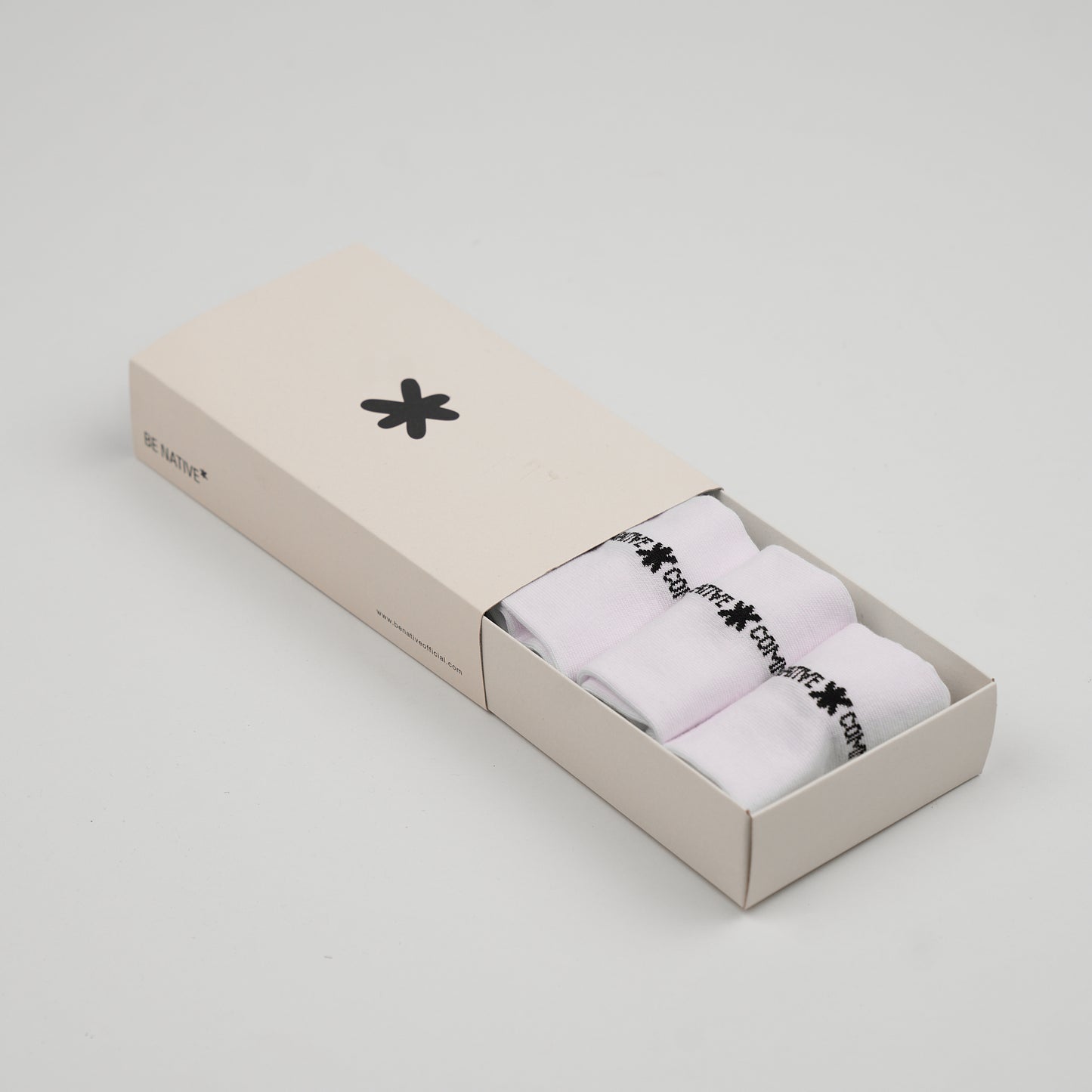 White Short Socks (3-Pack) : Native Community
