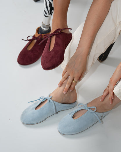 Cloud Blue Backless Mule