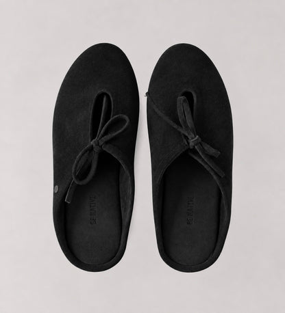 Black Backless Mule